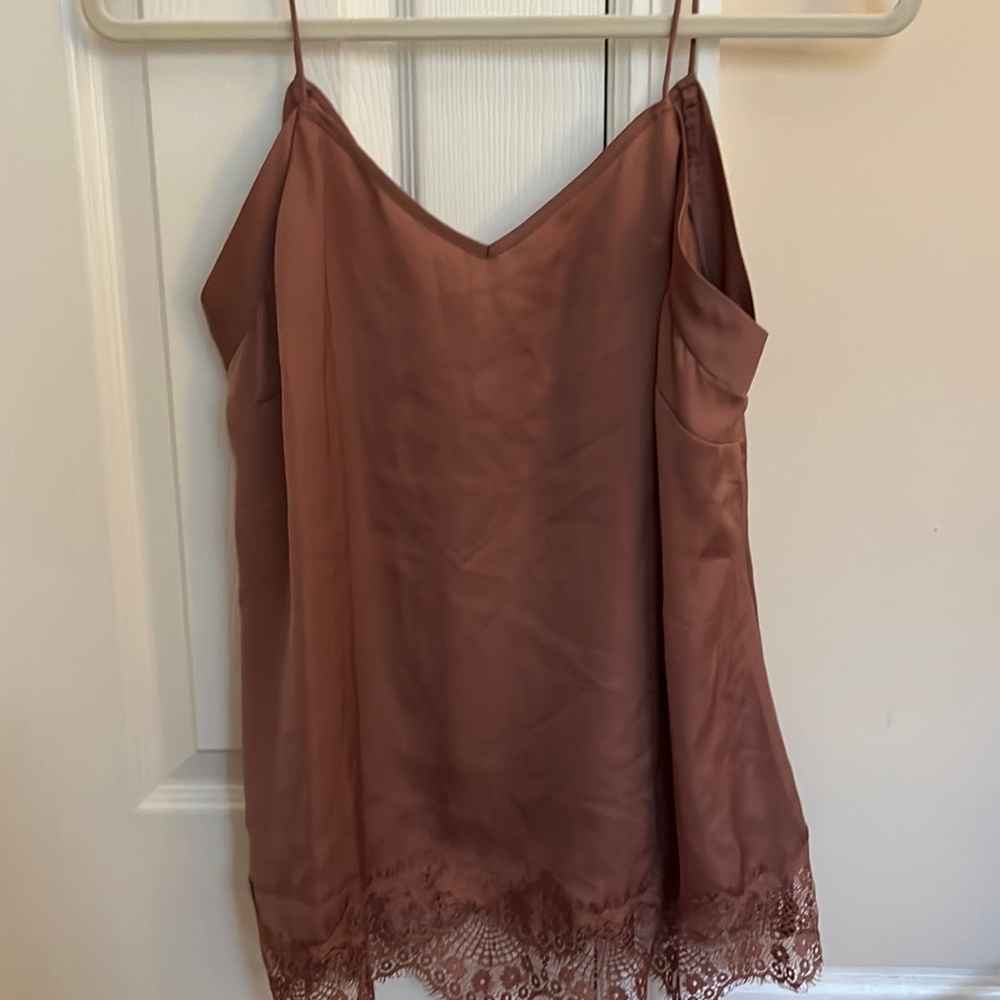 Rose silk tank